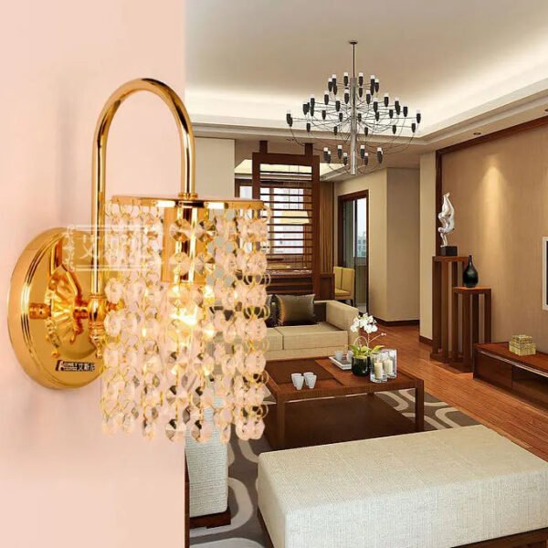 Vägglampa kristall badrum