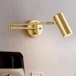 Ledad vägglampa mässing retro - Bild 4