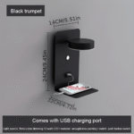 Vägglampa med mobilhållare & USB-laddare - Bild 5