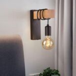 Vägglampa hängande vintage trä - Bild 2