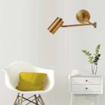 Ledad vägglampa mässing retro - Bild 2