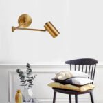 Ledad vägglampa mässing retro - Bild 3