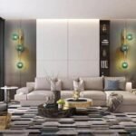 Vägglampa glas mässing - Bild 4