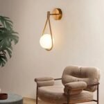 Vägglampa vintage mässing och glas - Bild 11