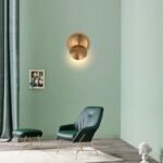 Vägglampa dubbel mässing