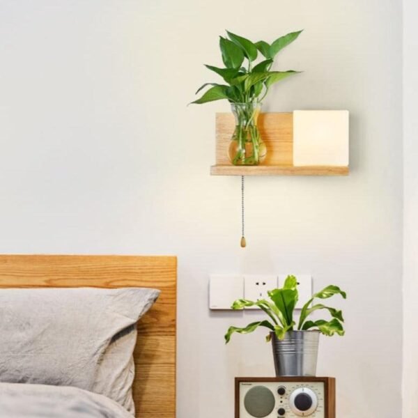 Vägglampa design trä