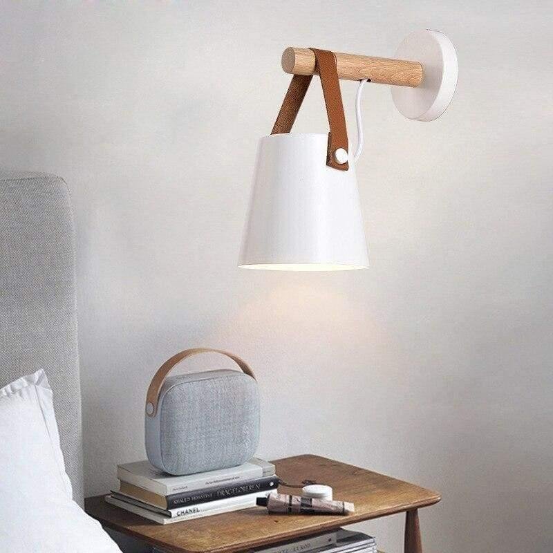 applique-murale-scandinave-bois-blanc Vägglampa arm trä - Bild 1