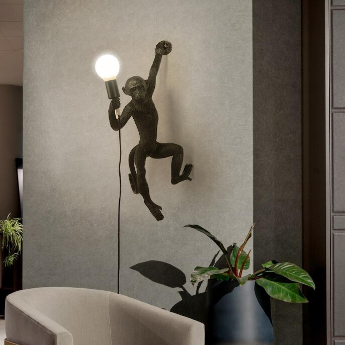 applique-murale-singe Svart vägglampa inomhus - Bild 1
