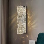 Vägglampa vintage mässing och glas - Bild 4
